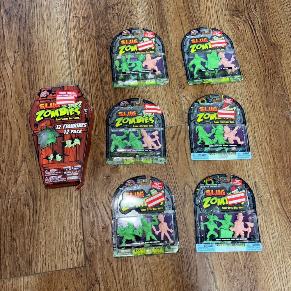 NEW Jakks Pacific 2012 Lot of 7 Slug Zombies Figures 12 pack & 6 Three Packs